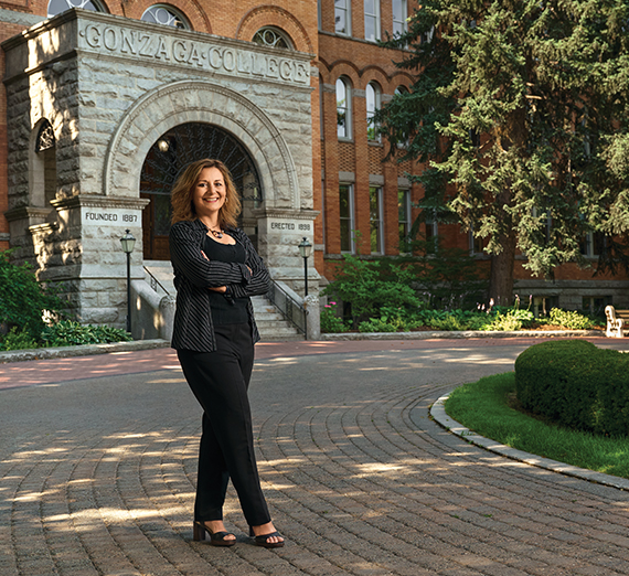 gonzaga college hall with sun